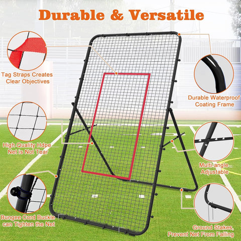 Volleyball Rebounder Net - Training Equipment - Adjustable Rebound Angles 7x4 ft