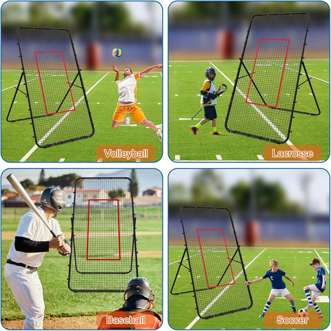 Volleyball Rebounder Net - Training Equipment - Adjustable Rebound Angles 7x4 ft